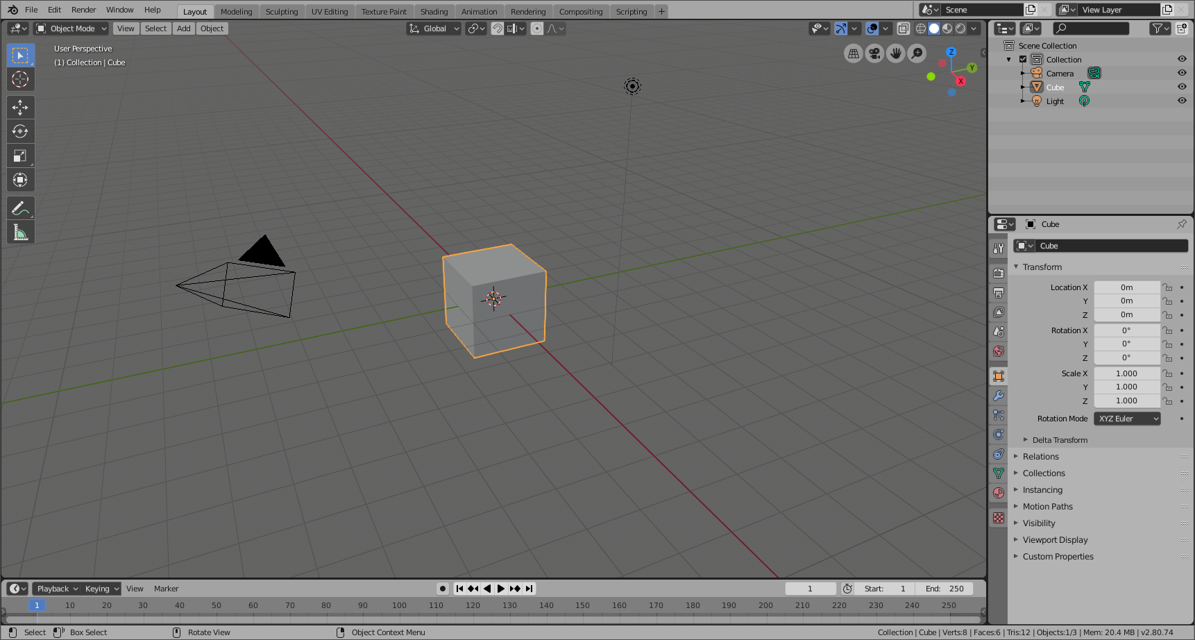 Blender workspace