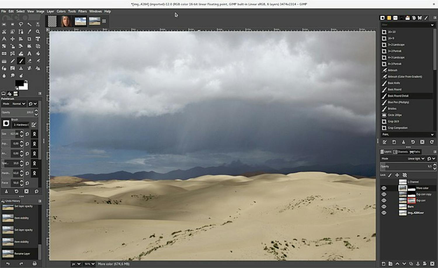 GIMP workspace