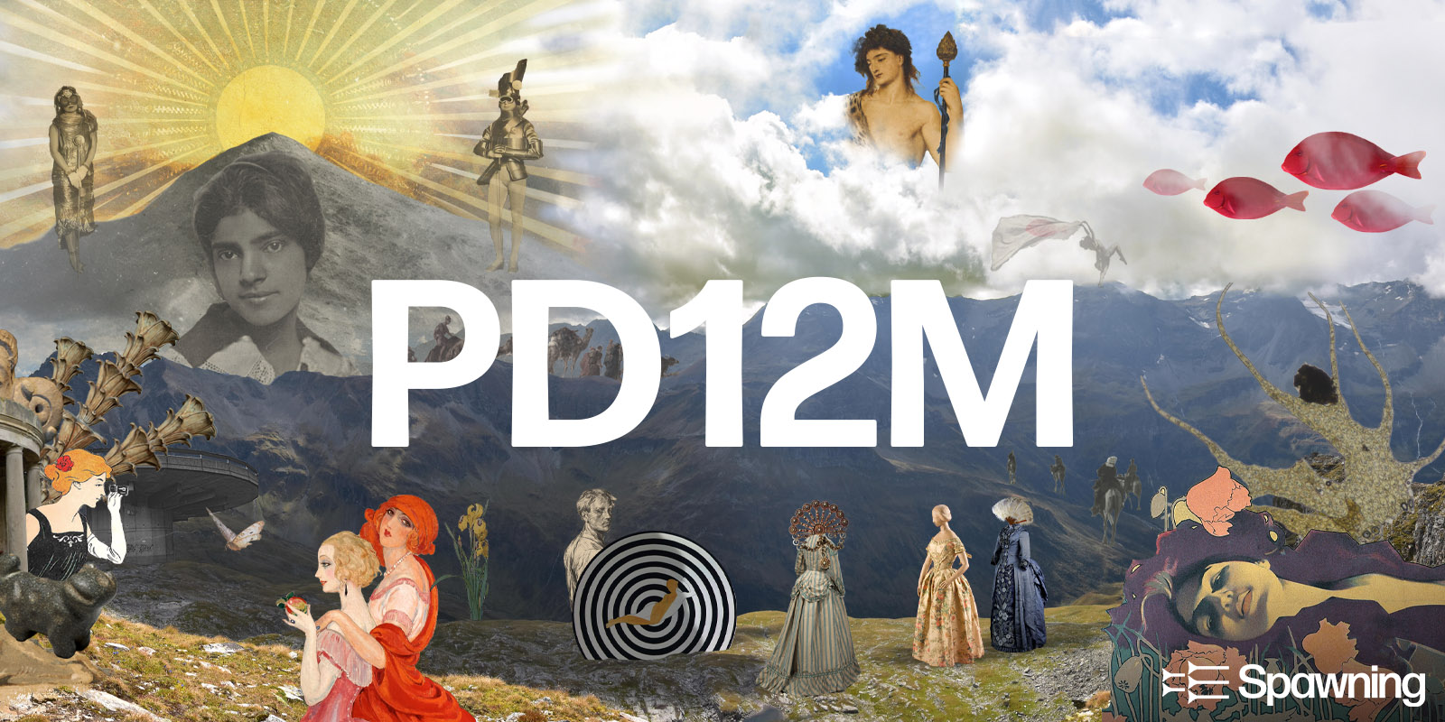 PD12M research dataset collage with the PD12M wordmark